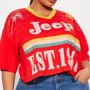 Fashion Nova Red Graphic Crop Top
